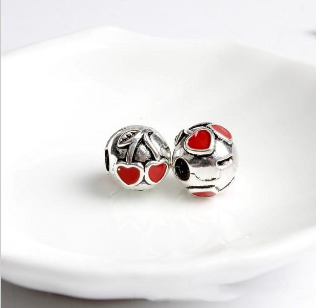 10pcs red crystal glass charm beads fit european snake chain