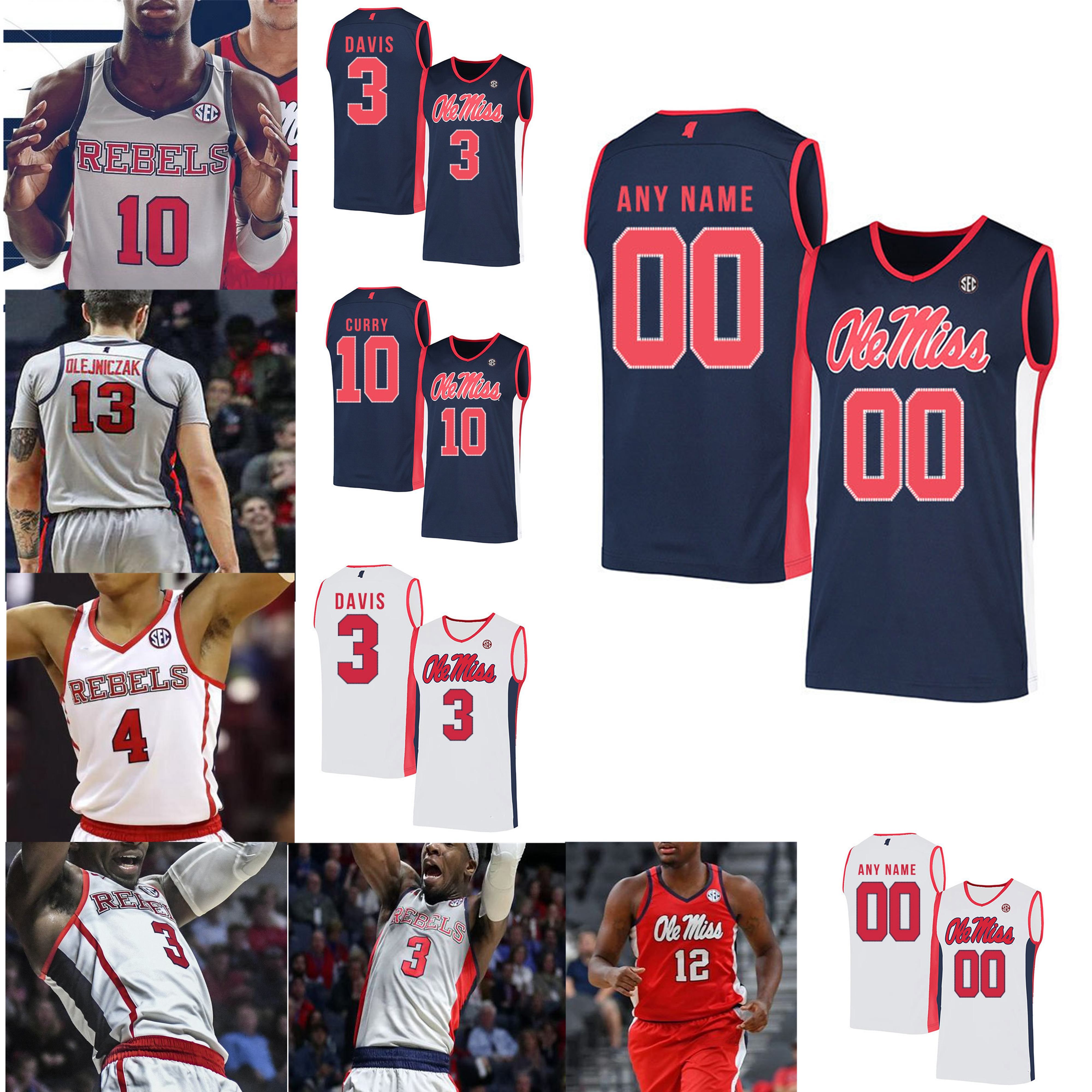 2020 NCAA Ole Miss Rebels College Basketball Jerseys Terence Davis