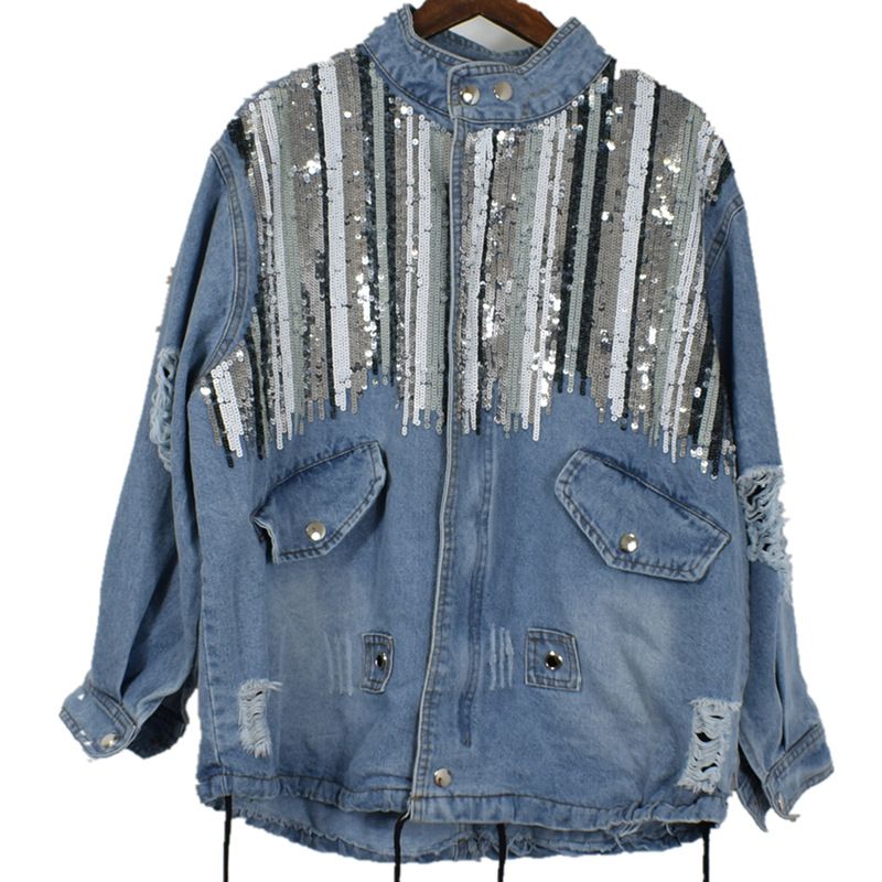 women's distressed denim jacket