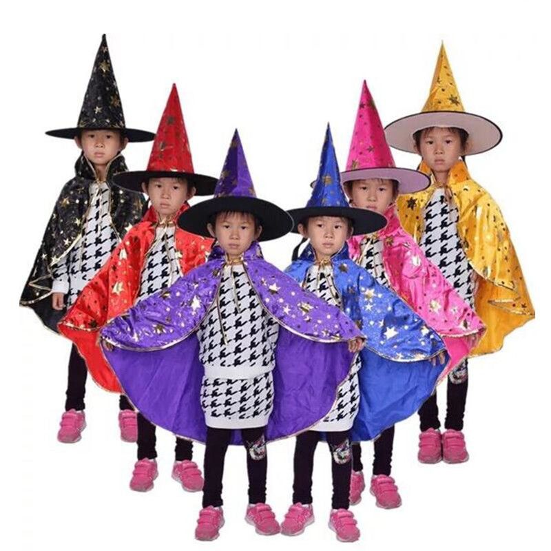 Traje De Cosplay De Halloween Fiesta Niños Bruja Sombrero 
