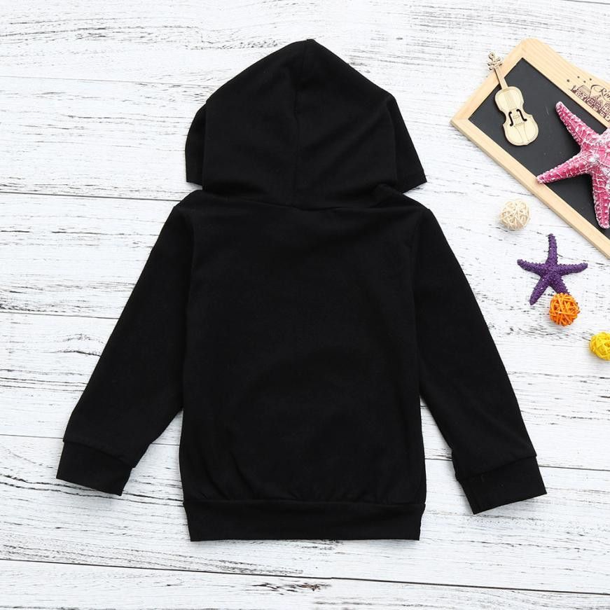 Toddler Baby Boys Girls Hooded Sweatshirts Infant Letter Blouse Hoodies Tops