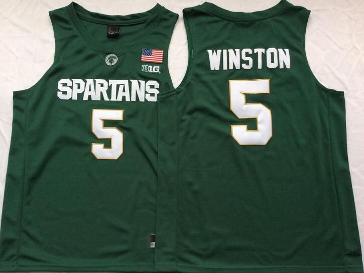 Cassius Winston #5 Jersey Michigan State Spartans Basketball Team - Size :  S-4XL