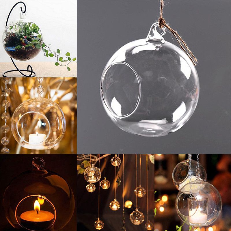Round Crystal Glass Candle Holder Wedding Xmas Party Dinner Decor Candlestick