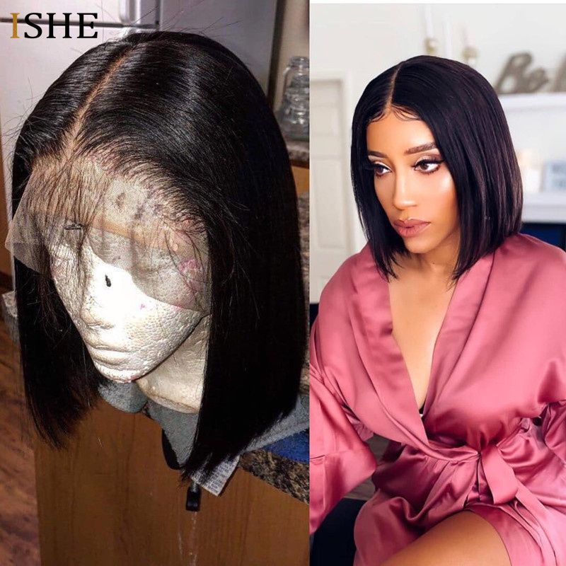 2019 13x6 Big Lace Front Human Hair Wigs Straight Ombre Blonde Red