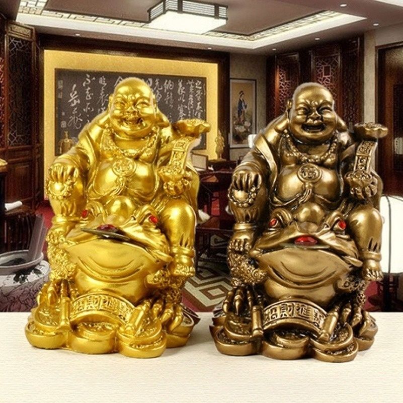 2020 Feng Shui Polyresin Laughing Buddha Sit On Money Frog Three Legged Toad Statue Home Office Decorgold From Syylb 10 86 Dhgate Com