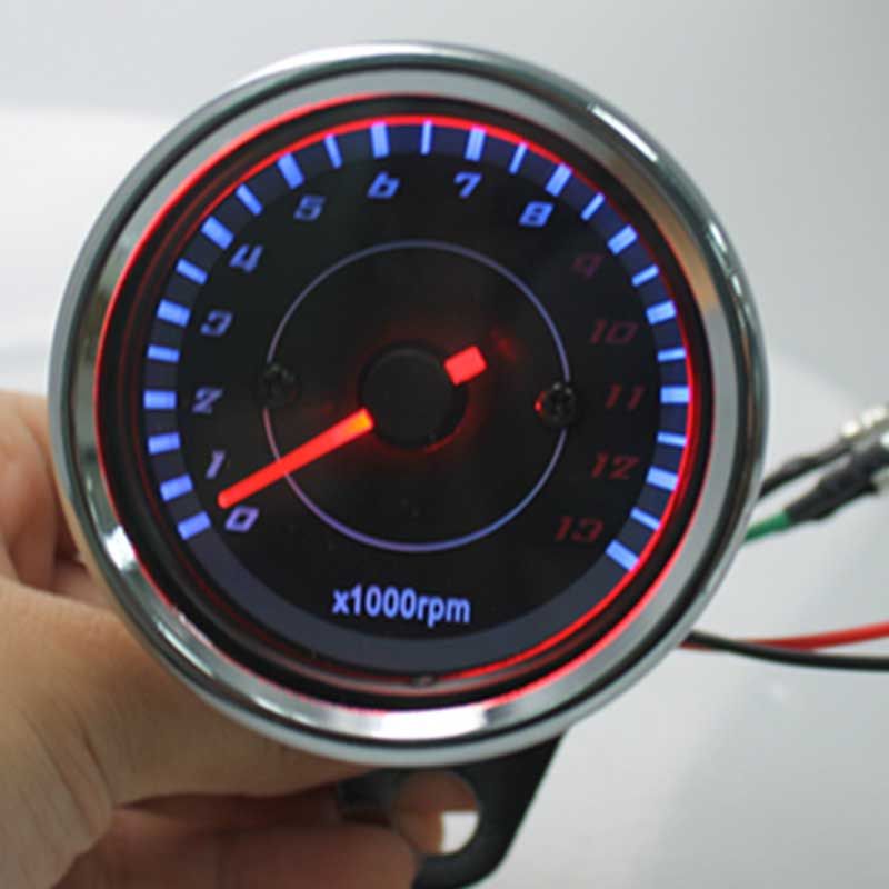 Compteur de Vitesse de Moto, Odomètre Tachymètre 66mm Universel Digital LED  Compte-tours Compteur Kilométrique Indicateur