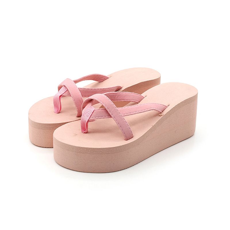 hot pink wedge flip flops