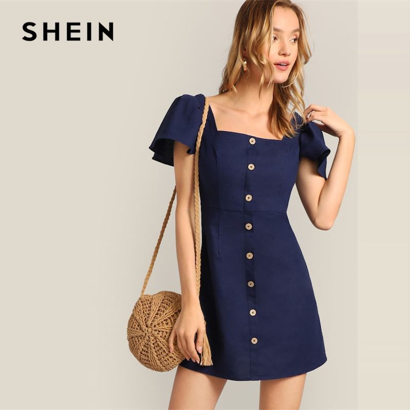 shein navy dress