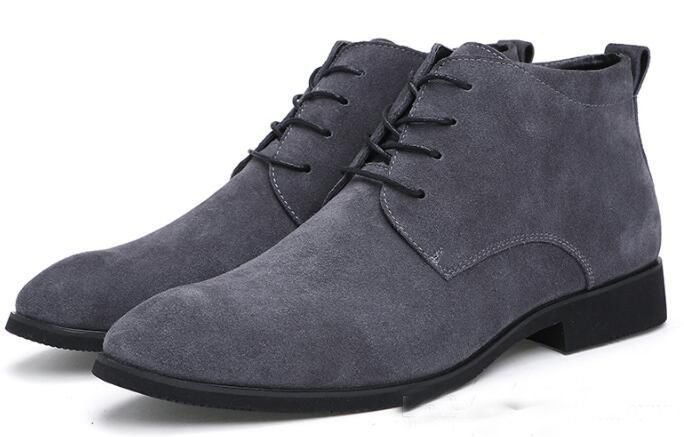Boots de tobillo para hombres de hombre Chukka 2022 Zapatos casuales de cuero al aire libre zapatos invierno de invierno gris negro