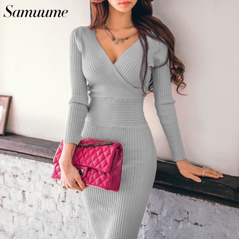 long tight sweater dress