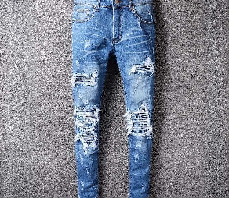amiri blue ripped jeans