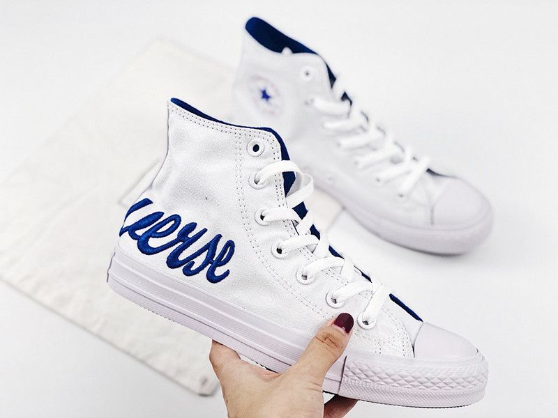 red white and blue canvas shoes