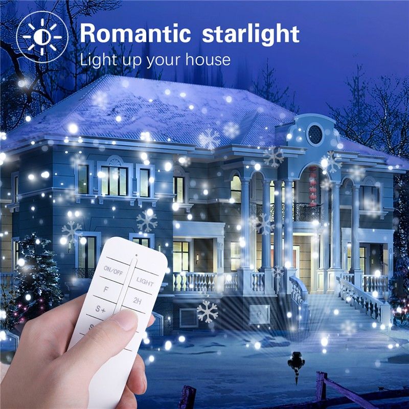 LED Snowing Projector Christmas Lights Spotlight Snow Moving Outdoor Garden UK