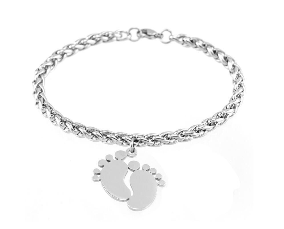 baby footprint charm bracelet