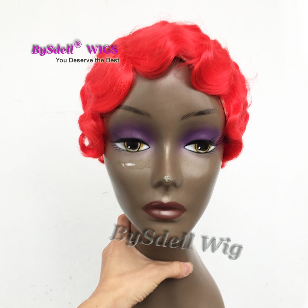 Synthetic Wigs Finger Waves Wig Vintage Hairstyle Wig Heat