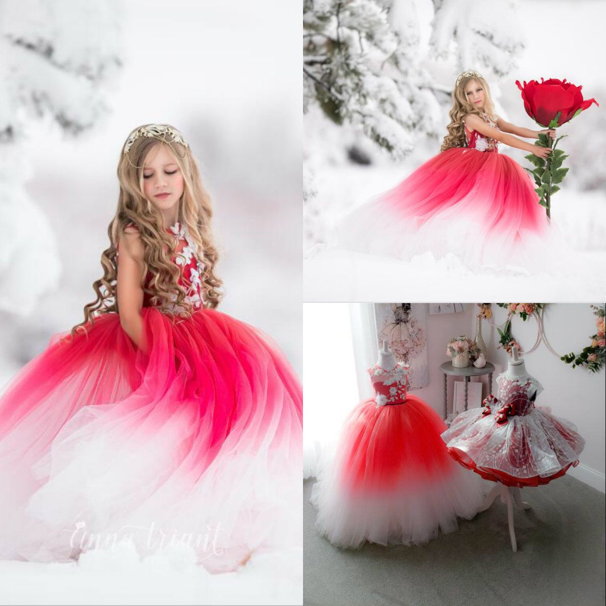 ombre flower girl dress