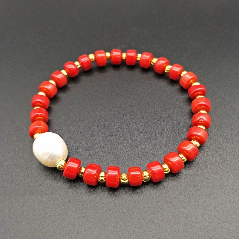 natural red coral bracelet