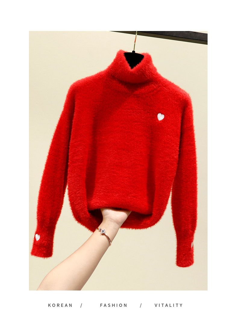 girls red turtleneck