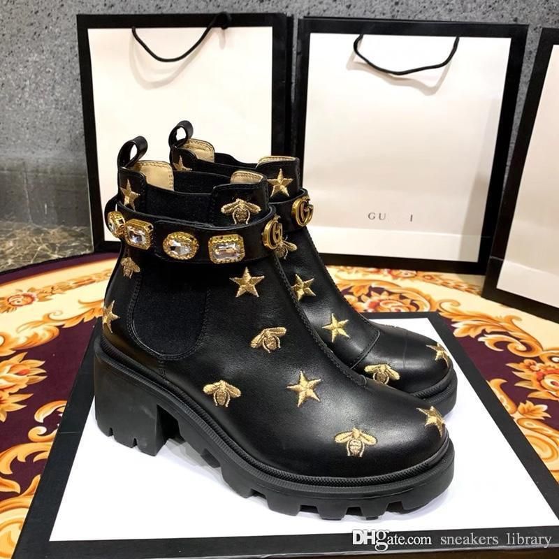 gucci embroidered ankle boots