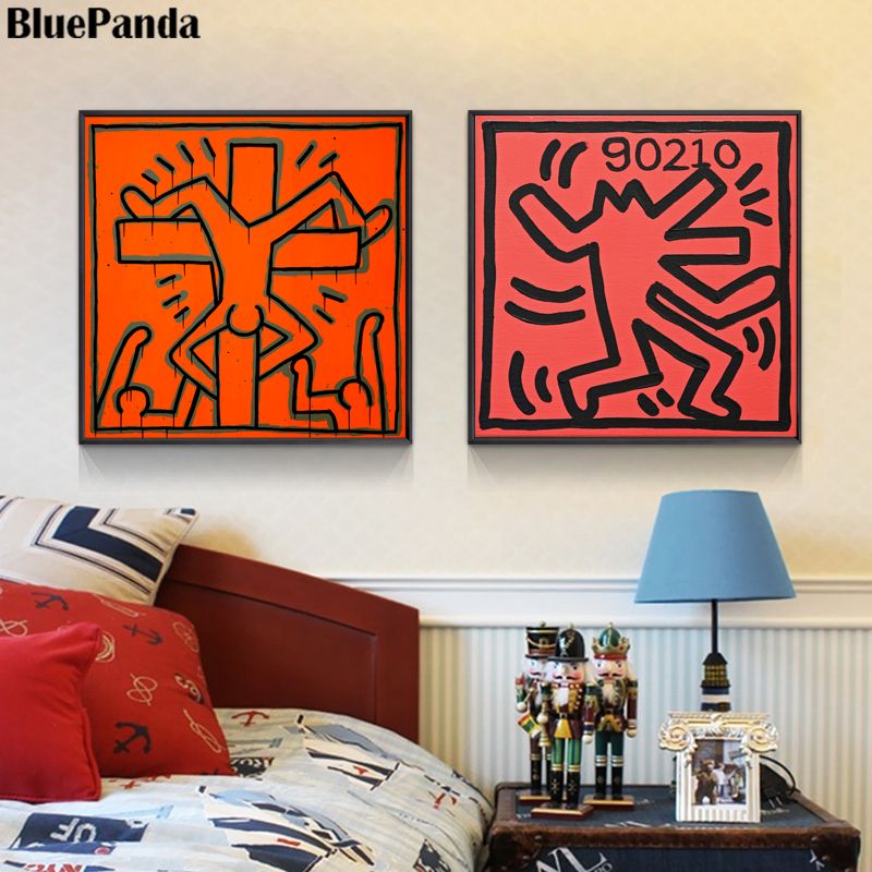 2019 Harings Graffiti Posters On The Wall Art Abstract Canvas Painting Prints Pictures Living Room Decoration Home Decor From Aozhouqie 23 11