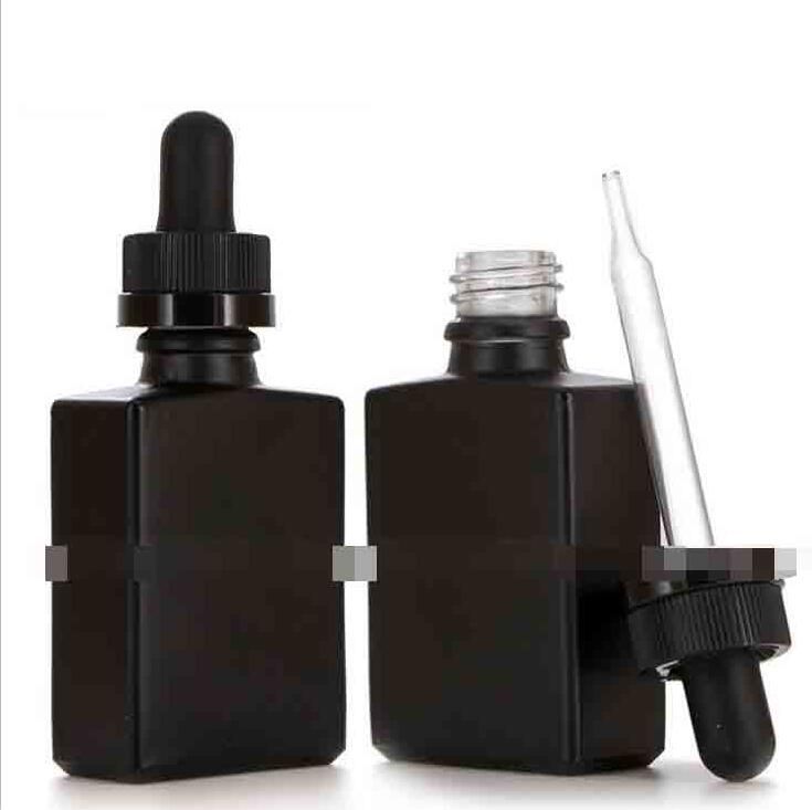 Download 2020 Frosted Square Amber Glass Bottle 30ml Matte Glass Dropper Bottle With Black Clear Cap For ...