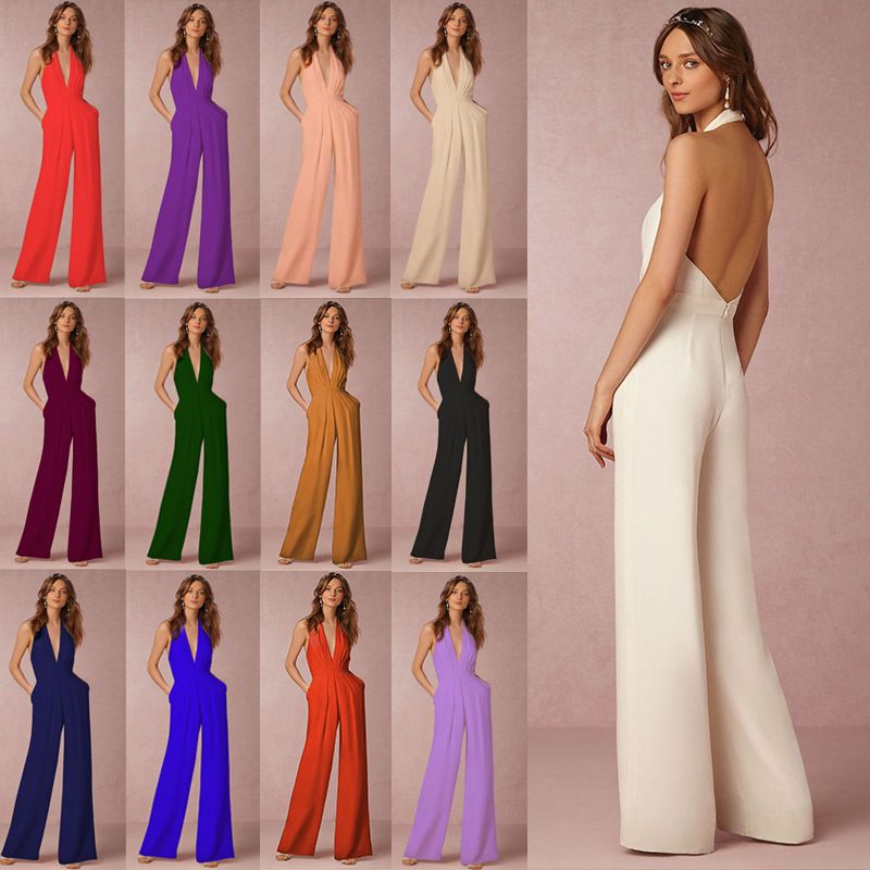 Acquistare Donne Moda Sexy Lungo Elegante Cocktail Pantaloni Siamesi Abiti  Da Cocktail Backless Prom Abito Da Sera Scollo A V Abito Da Sera Economico  | Consegna Veloce E Qualità | It.Dhgate