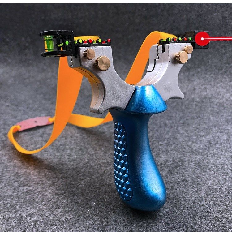 Laser Slingshot Hunting Catapult Alloy Slingbow Archery Bow Shooting Rubber Band 