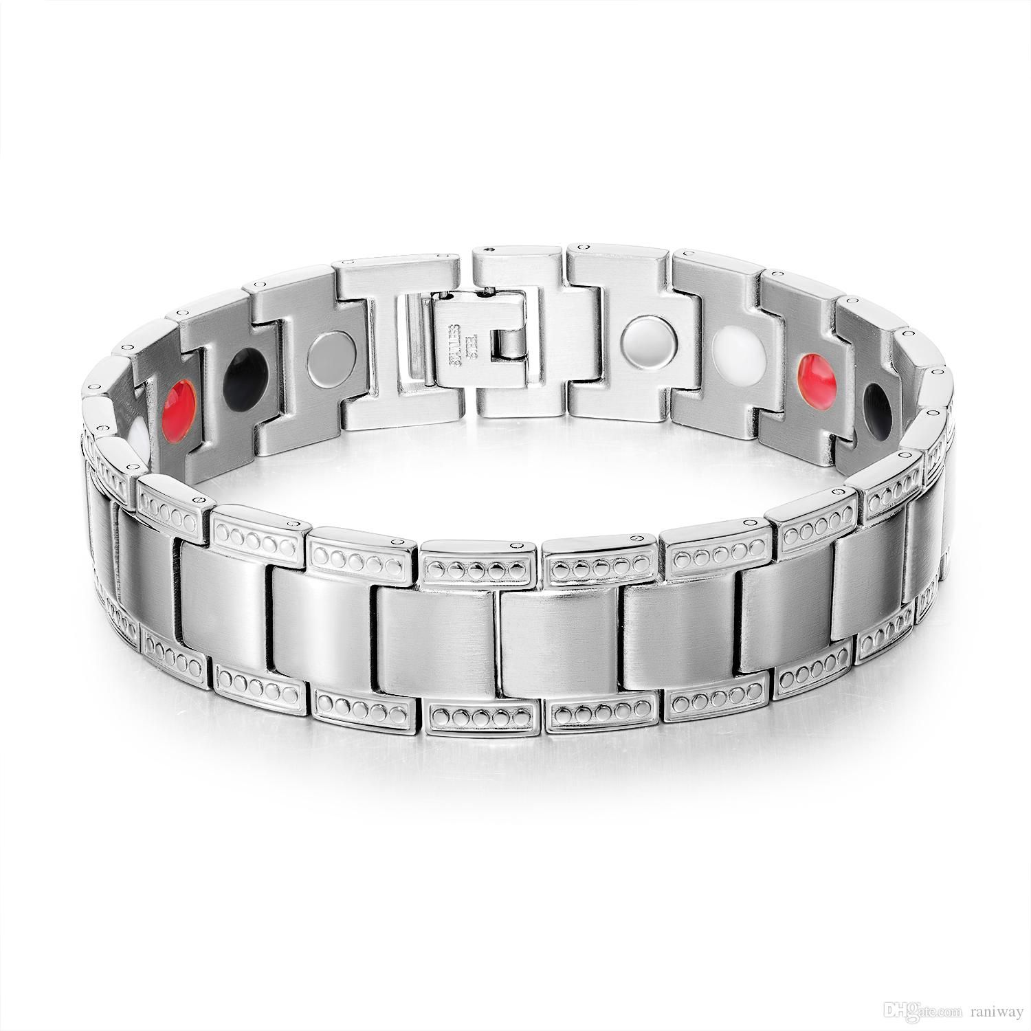 Titanium Steel Magnetic Therapy Health Bracelet Men Bangle Jewelry Christmas Birthday Gift Wristbands
