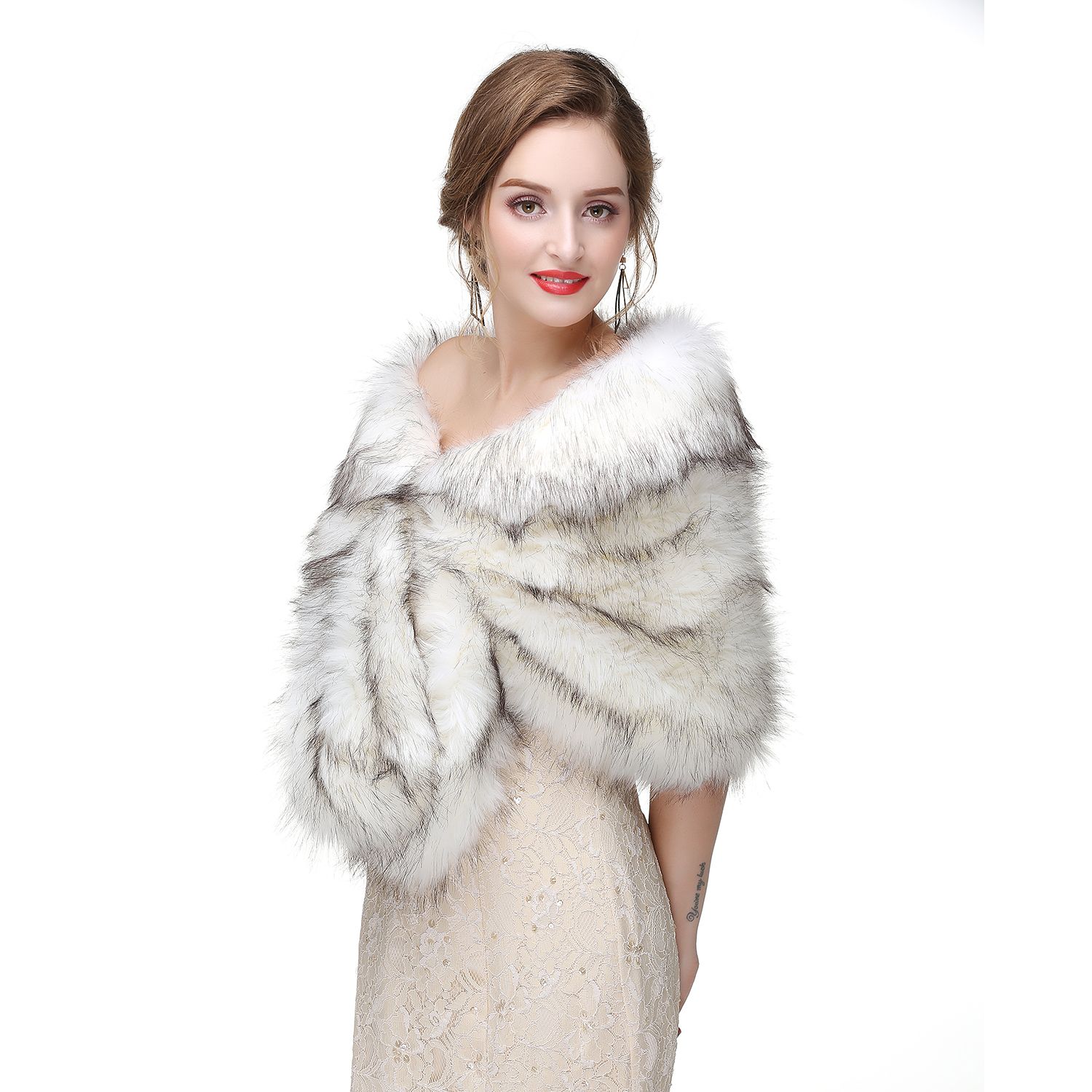 FAUX FUR SHRUG//BOLERO//CAPELET//JACKET//STOLE//COAT,DH,S-XL