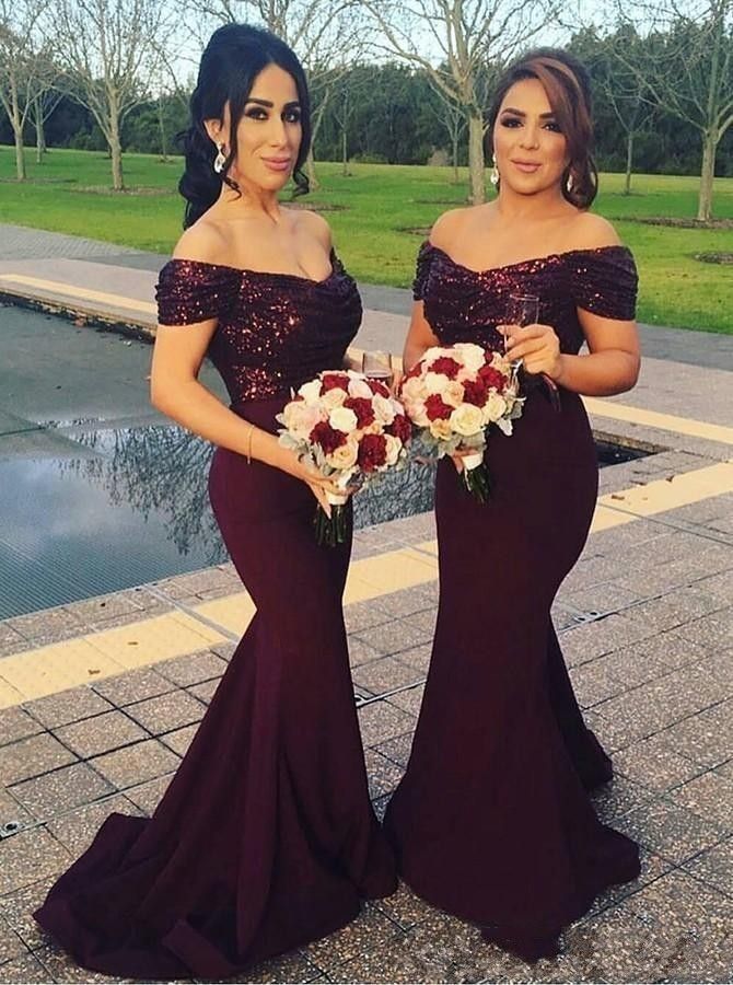 burgundy and pink bridesmaid dresses