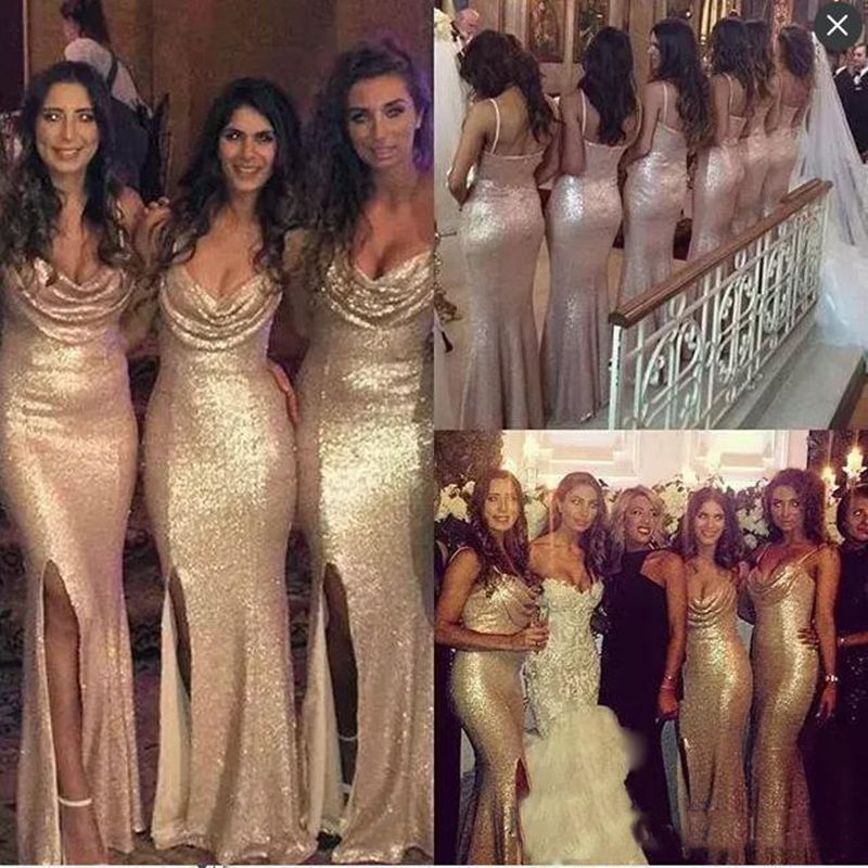 dhgate gold sequin bridesmaid dress