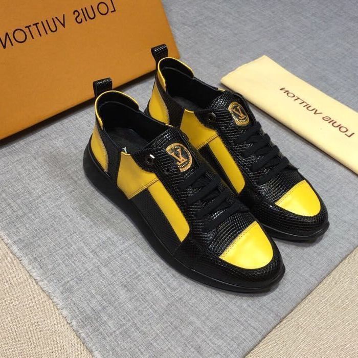 2019 Fashion Black Yellow Casual Shoes 2030 Guan Men Dress Shoes