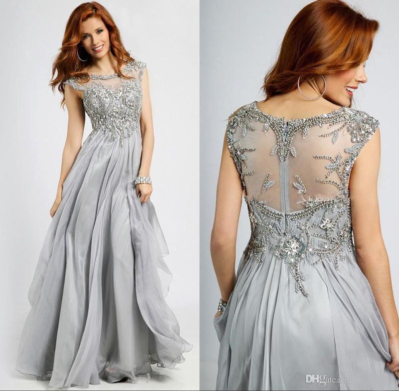Mother of the bride silver grey dresses discount