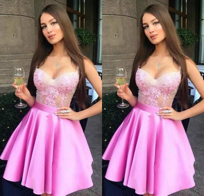 hot pink graduation dress