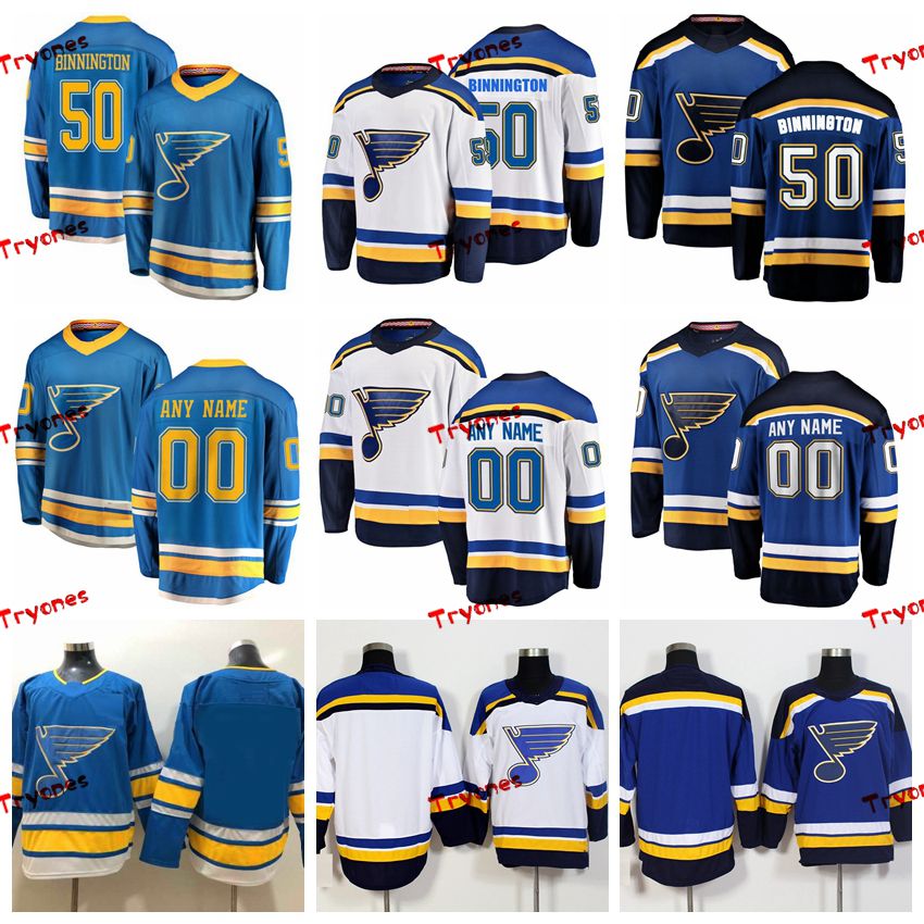2020 2019 St. Louis Blues J Binnington Stitched Jerseys Customize Alternate Light Blue Shirts ...