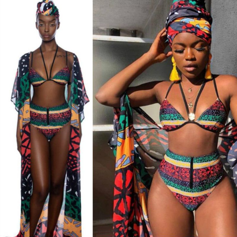 african print beach cover up