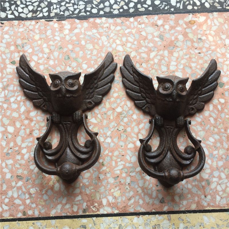 Vintage Door Knocker Cast Iron Owl Decorative Doorknocker Wrought