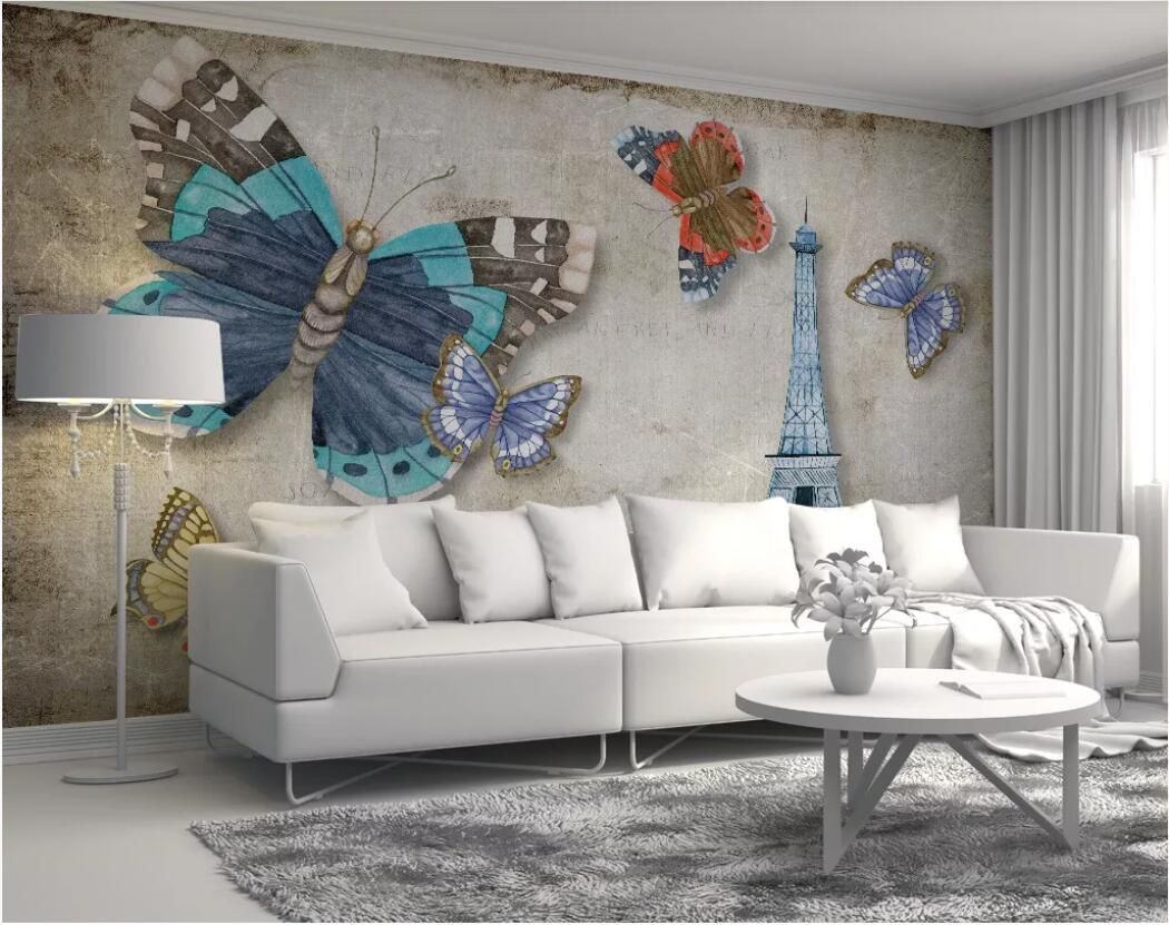 Compra Papel Tapiz De La Habitación 3D Photo Mural Mural Moderno NOSTALGIC  Vintage Mariposa París Pintura De Pared Pintura De Pared Para Paredes 3 D  Barato | Entrega Rápida Y Calidad | Es.Dhgate