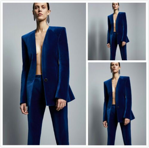 royal blue velvet pants