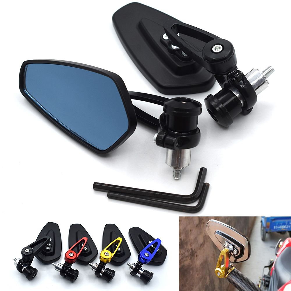 For Motorcycle Mirror 7/8 22mm Moto Handlebar End Side Rearview Mirror