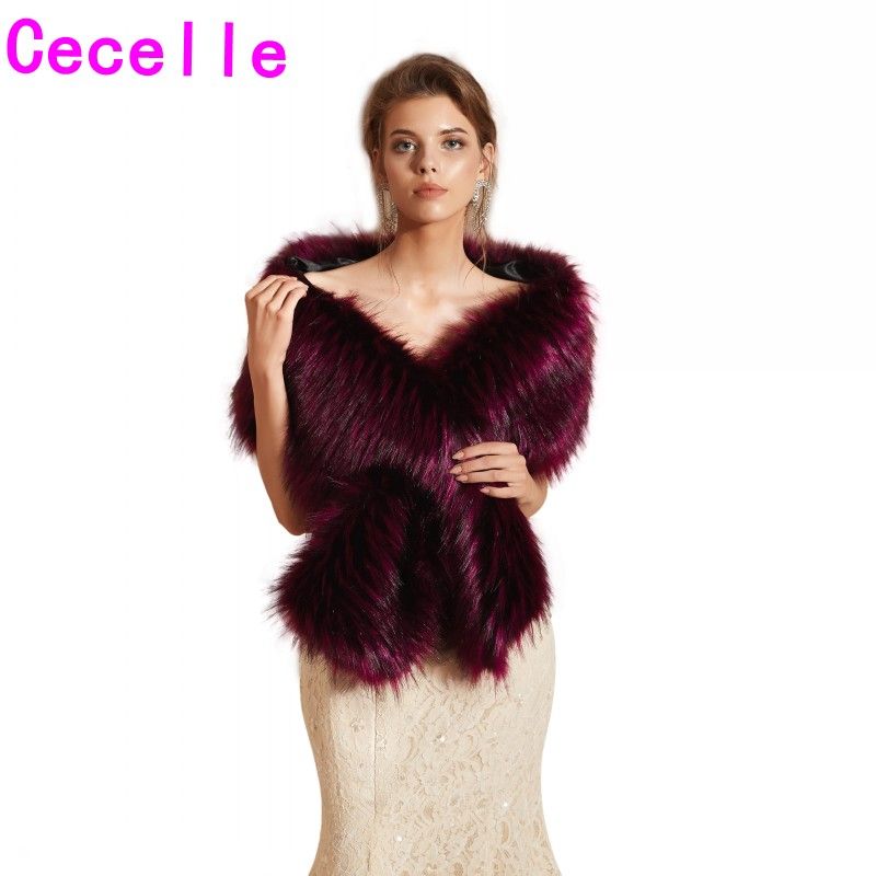 purple faux fur shawl