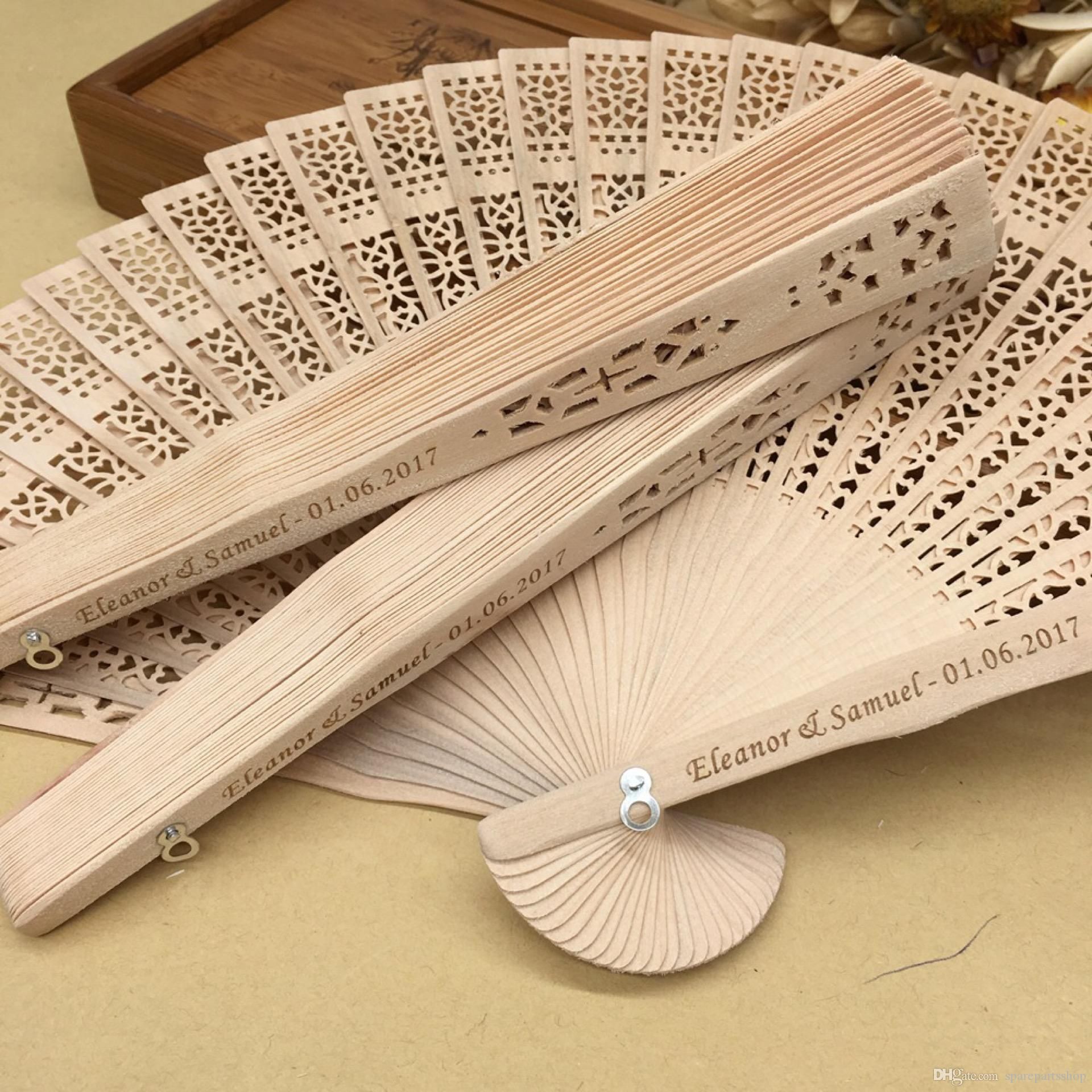 custom hand fans wedding favors