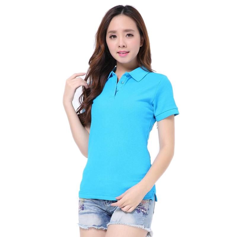 Polos mujer Mujer camisa de algodón llano de algodón Camisa femme camisas manga