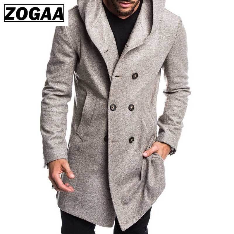 Inactividad Permitirse favorito ZOGAA Moda para hombre Trench Coat Chaqueta Primavera Autumn Hombres Abrigos  Casual Color Sólido Woolen Trench