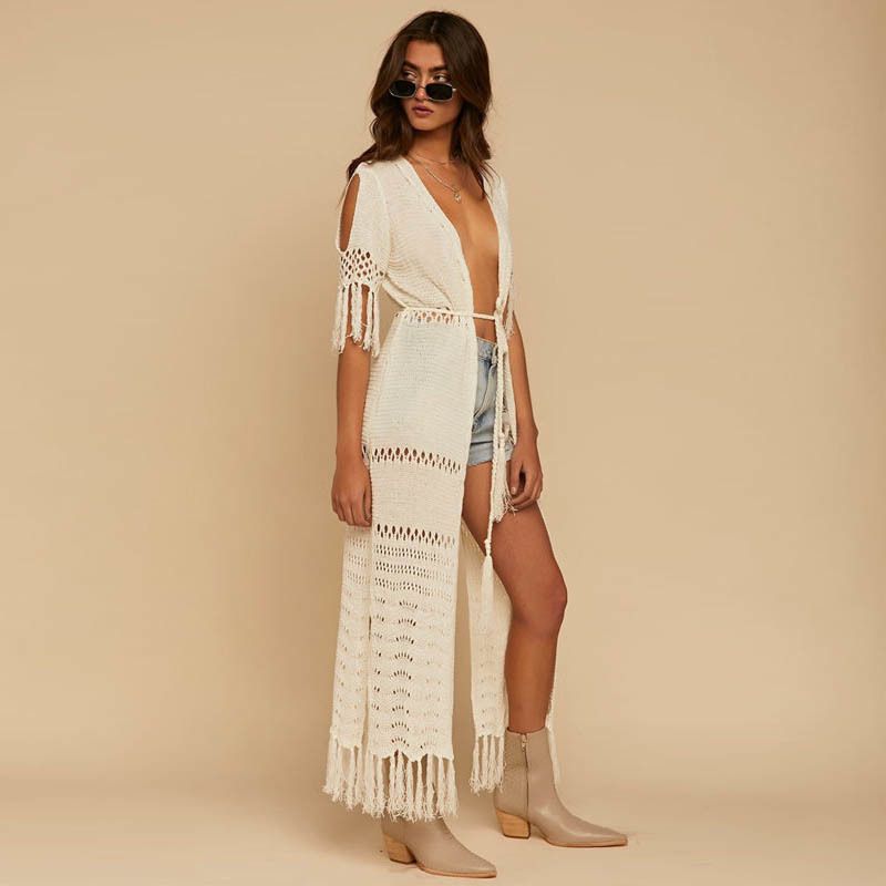 long crochet beach cover up