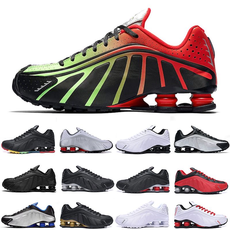 Nike shox R4 Envío gratis Shox R4 301 Hombres Zapatillas SHOX Neymar Negro Metallic Silver