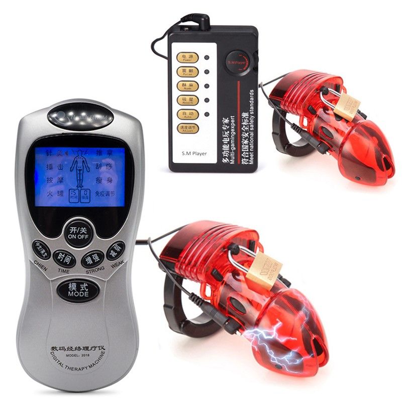 Electric Shock Toys CB6000S Male Chastity Device Electro Cock Cage Lockdown Penis Rings Medical