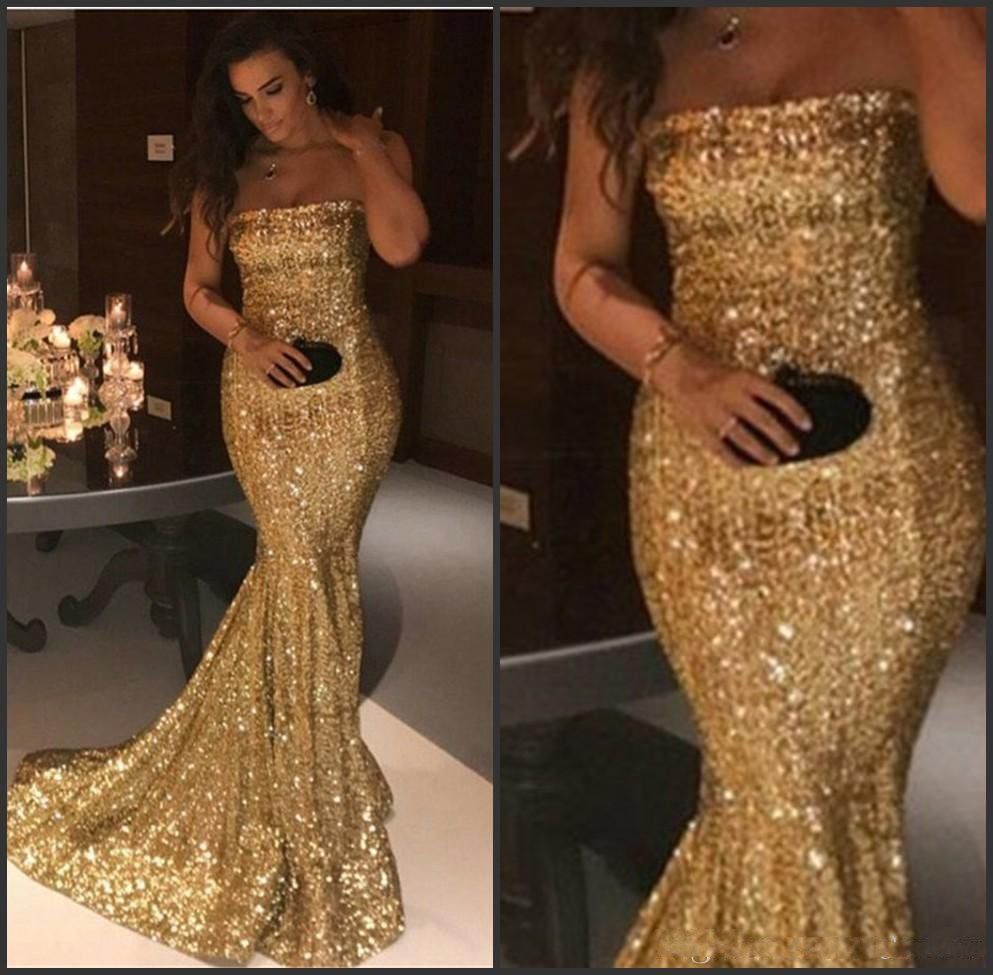 gold dress with train