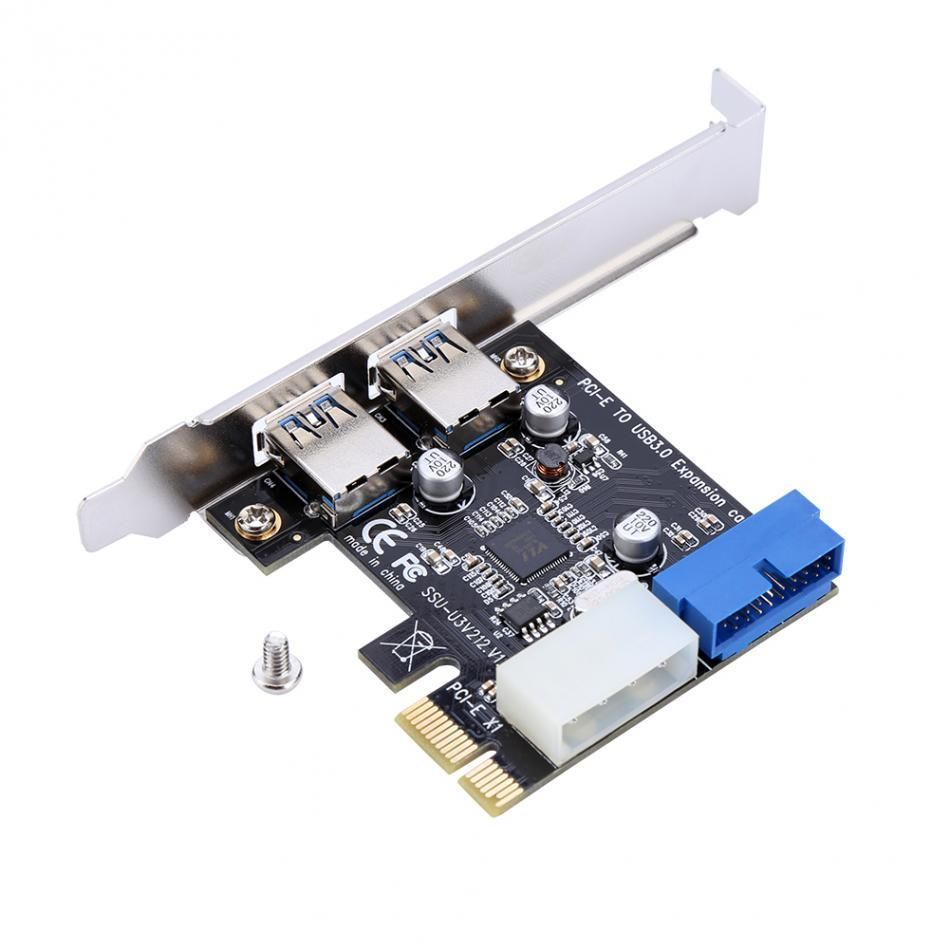 USB 3.0 PCI-E Controller Card 2 External Port w// Internal 19 Pin Connection