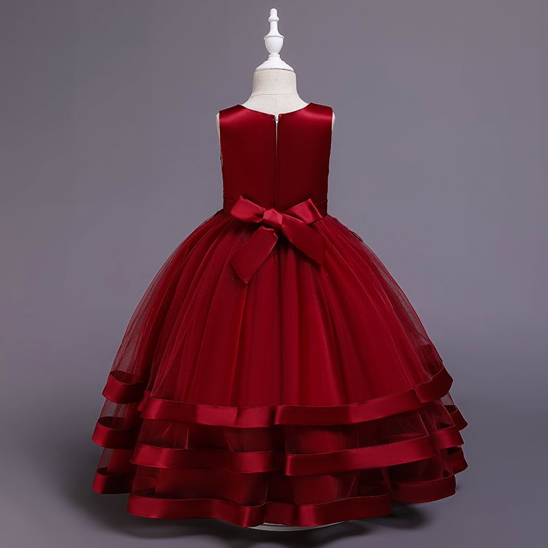 kids red party dress